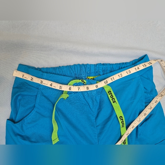 Womens Crocs Medical Apparel Cargo Scrubs Pants Sz Small Petite Turquoise Blue - Picture 5 of 9